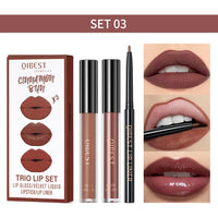 3pcs Matte Liquid Lipstick and Lip Liner Set