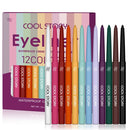 12-Color Waterproof Matte Eyeliner Pencil Set