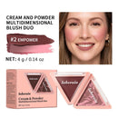 Triangular Two-Tone Matte Blush Palette with Folding Design