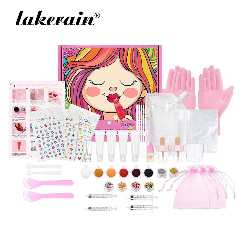 DIY Moisturizing Lip Gloss Making Kit with Glitter and Tools