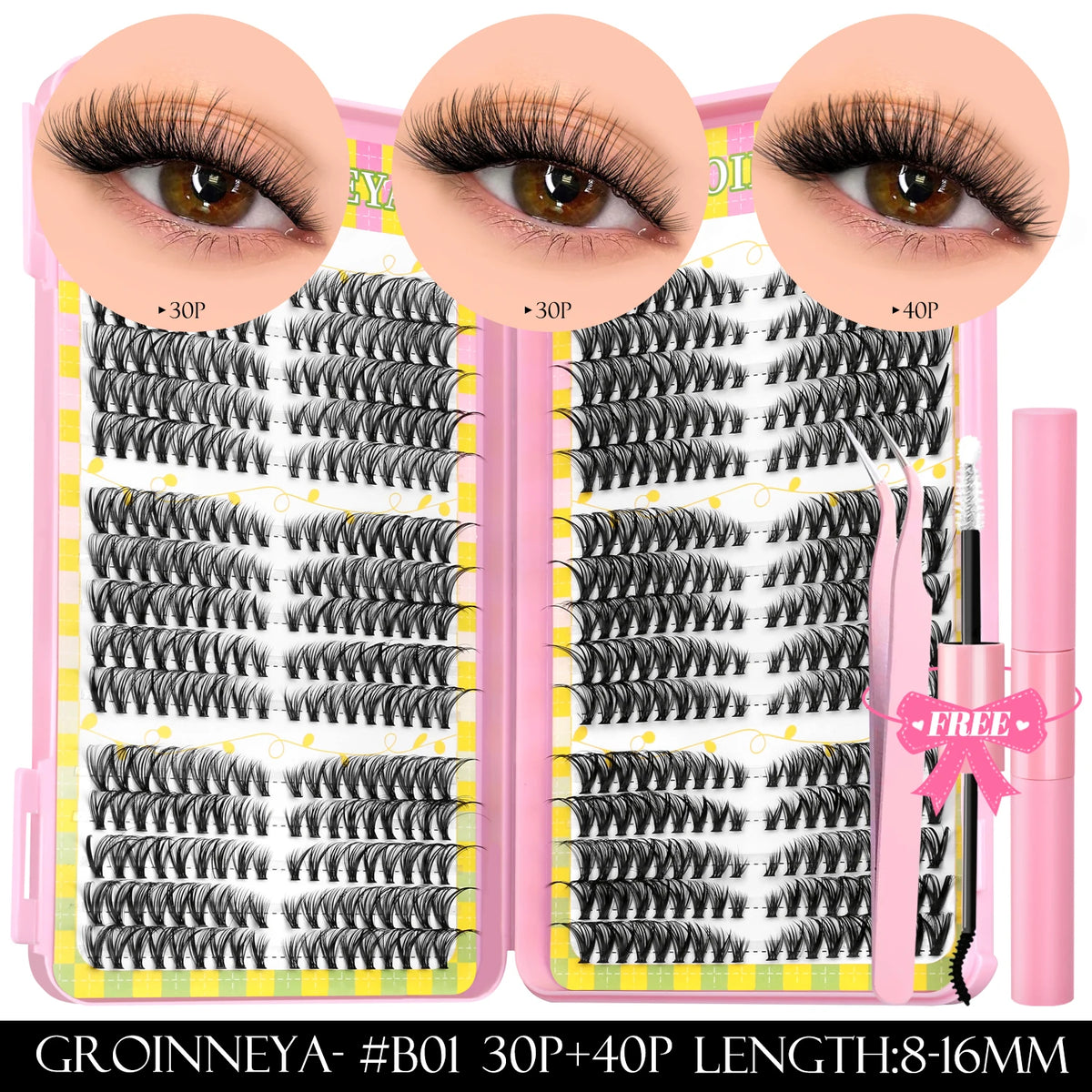 540pcs Lash Clusters Kit with Bond and Seal
