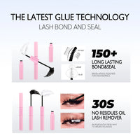 640 Pcs D Curl Lash Clusters Kit with Waterproof Reusable Extensions