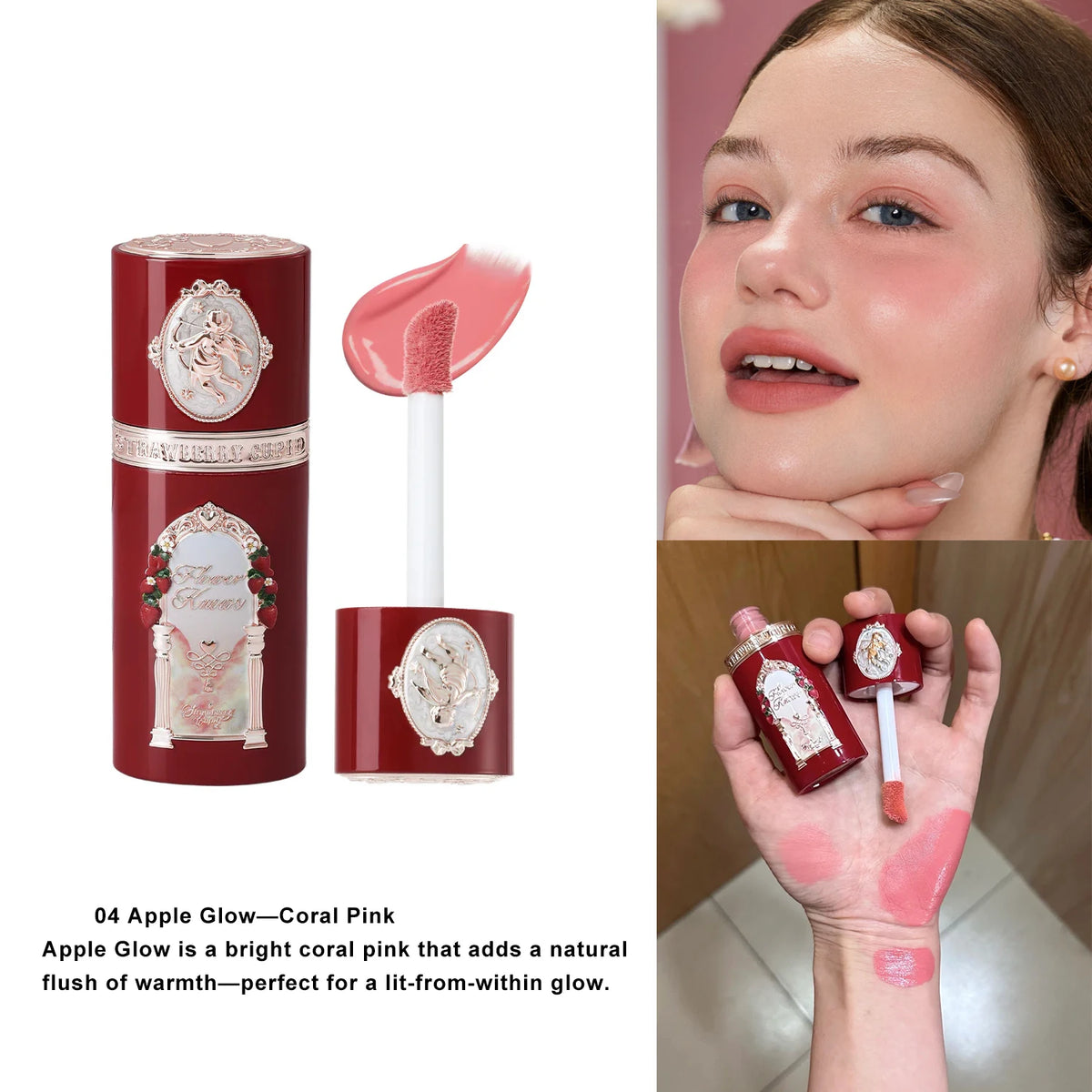 Strawberry Cupid Liquid Blush with Puff