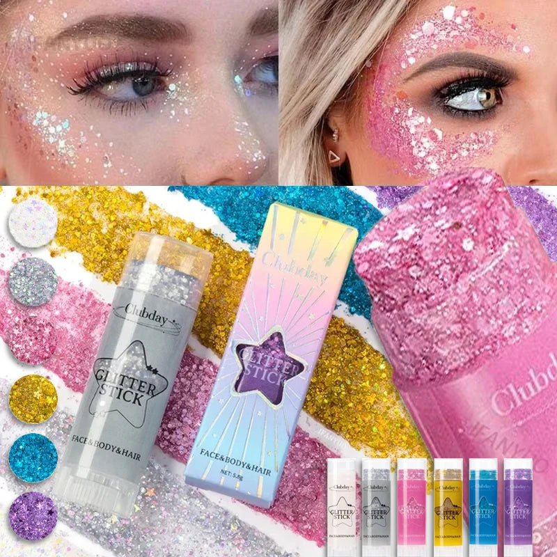 White Pearl Sparkling Sequins Glitter Gel Stick for Face and Body