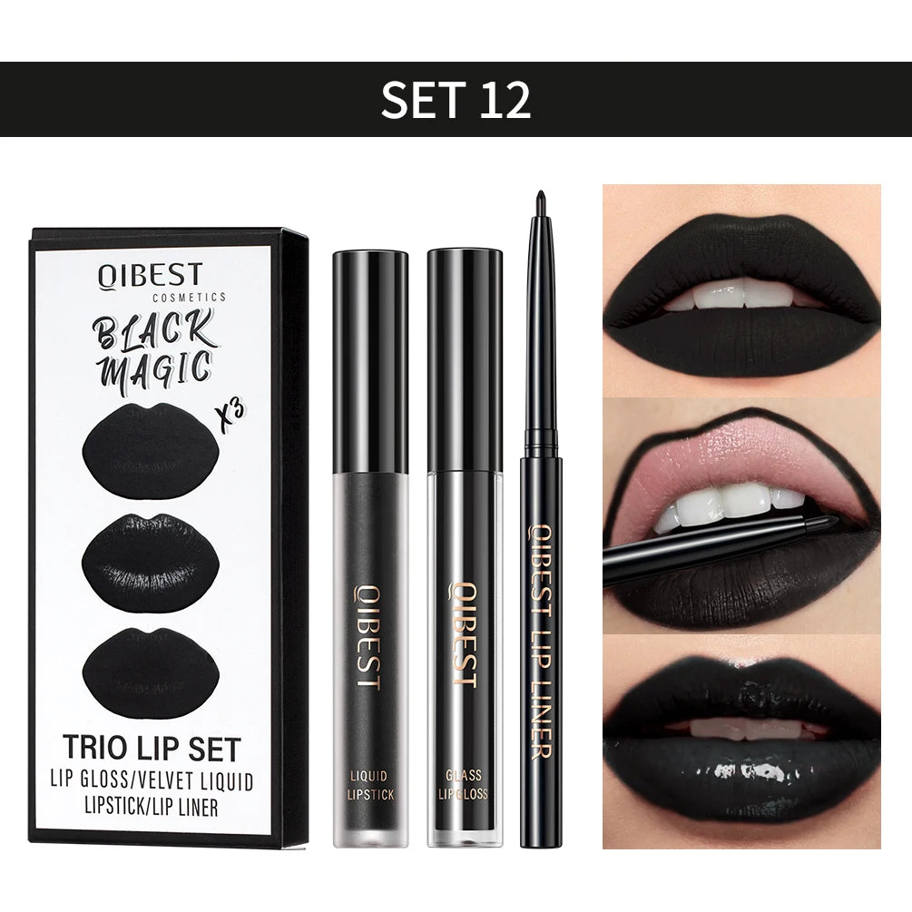 3pcs Matte Liquid Lipstick and Lip Liner Set