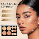 10-Color Cream Contour and Concealer Palette with Brush
