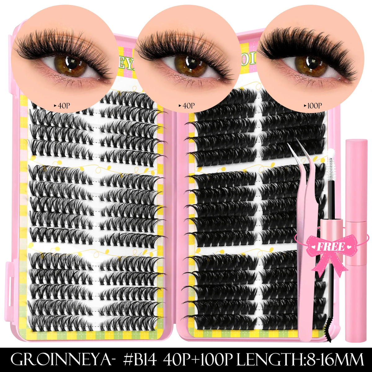 540pcs Lash Clusters Kit with Bond and Seal