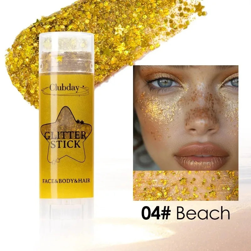 White Pearl Sparkling Sequins Glitter Gel Stick for Face and Body