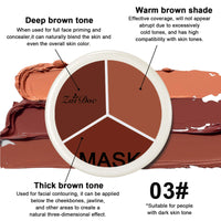 3-Color Full Coverage Cream Concealer Palette, 15g