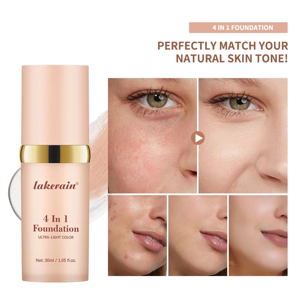 4-in-1 Color Changing Full Coverage Foundation and Concealer