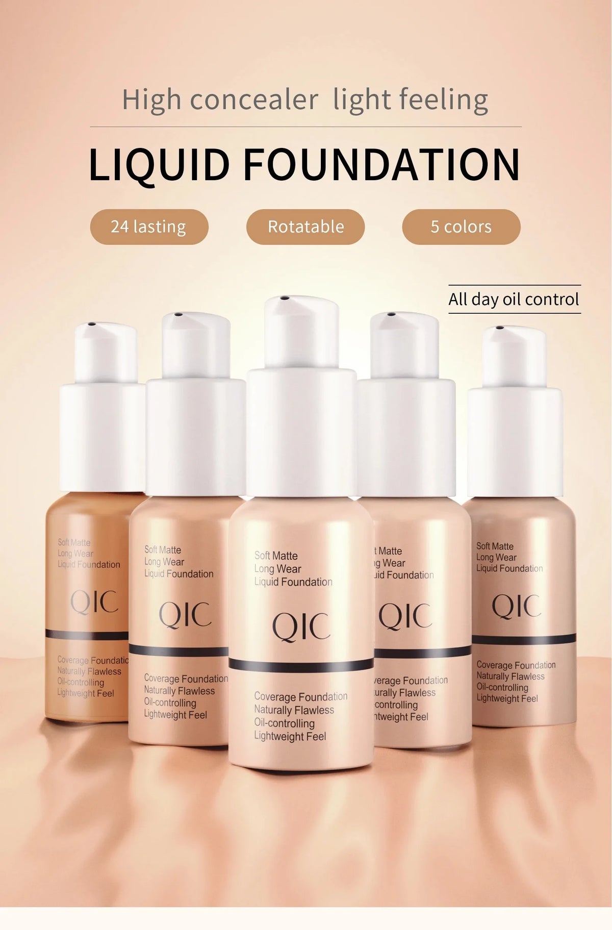 Oil-Control Liquid Foundation and Concealer, 60g
