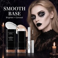 3-Piece Halloween Makeup Kit with Mascara, White Foundation, and Black Face Paint Stick