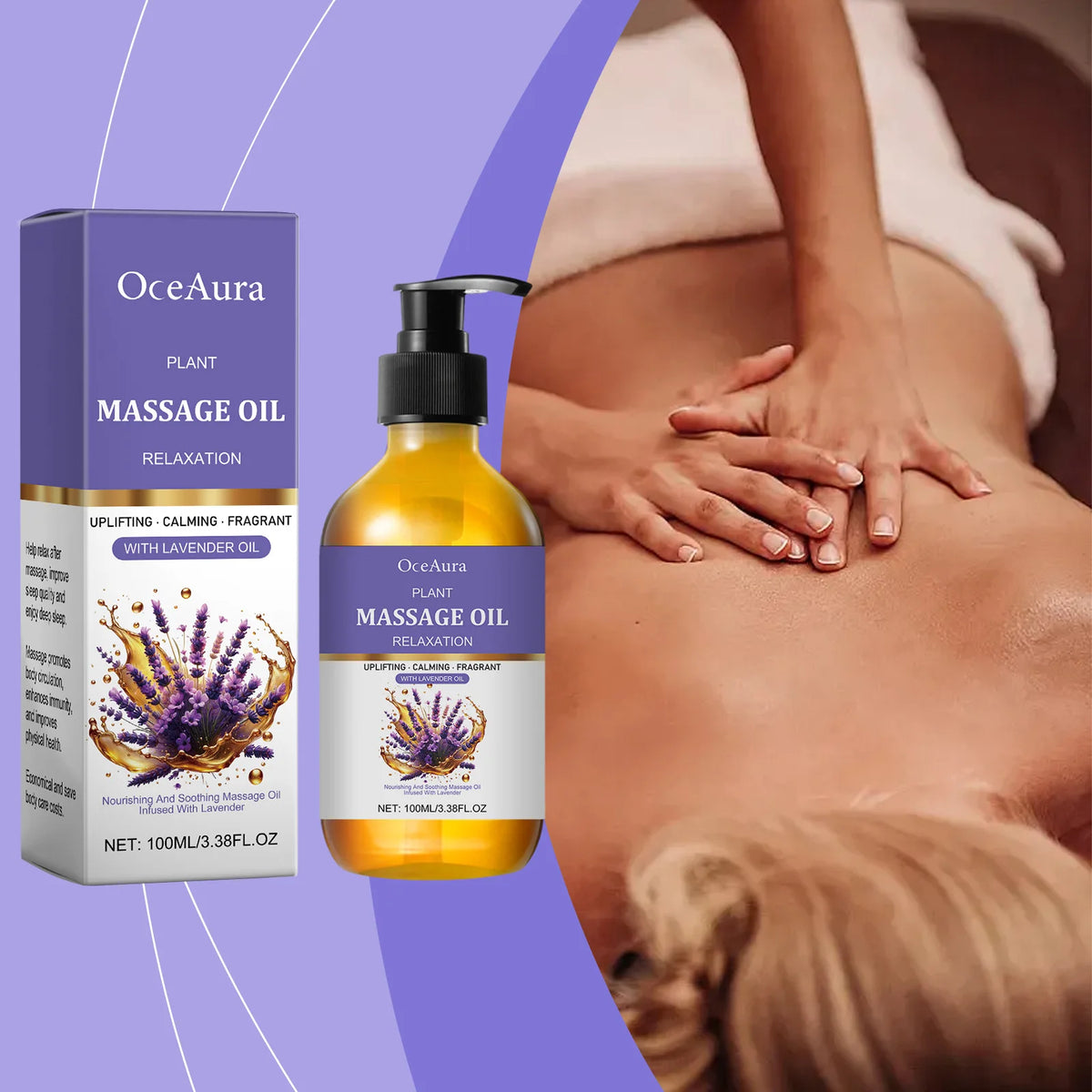 Lavender Essential Oil for Stress Relief and Sleep Massage