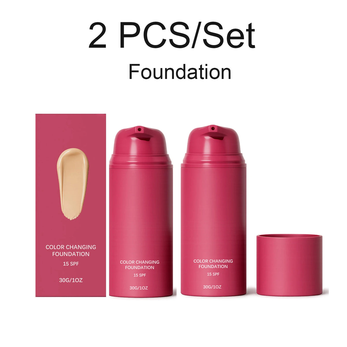 Thermal Color Changing Foundation and Matte Setting Spray Set with SPF 50