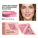 Triangular Two-Tone Matte Blush Palette with Folding Design