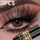 2-Piece 5D Silk Fiber Waterproof Mascara - Black Long Lasting & Lengthening