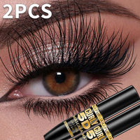 2-Piece 5D Silk Fiber Waterproof Mascara - Black Long Lasting & Lengthening