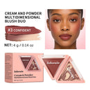 Triangular Two-Tone Matte Blush Palette with Folding Design