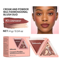 Triangular Two-Tone Matte Blush Palette with Folding Design