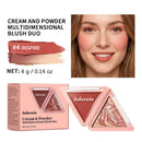 Triangular Two-Tone Matte Blush Palette with Folding Design