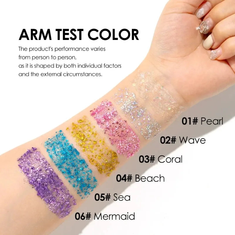 White Pearl Sparkling Sequins Glitter Gel Stick for Face and Body