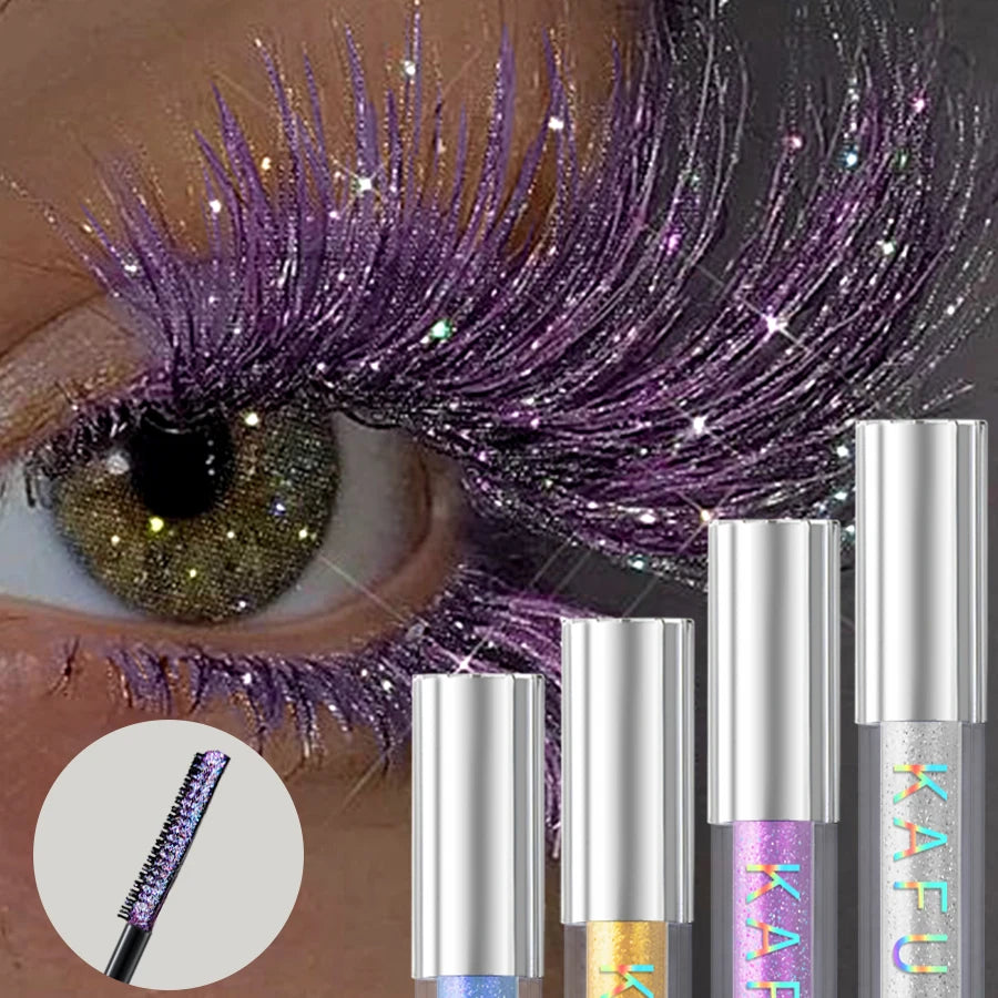 4-Piece Glitter Diamond Mascara Set - Waterproof & Quick Dry