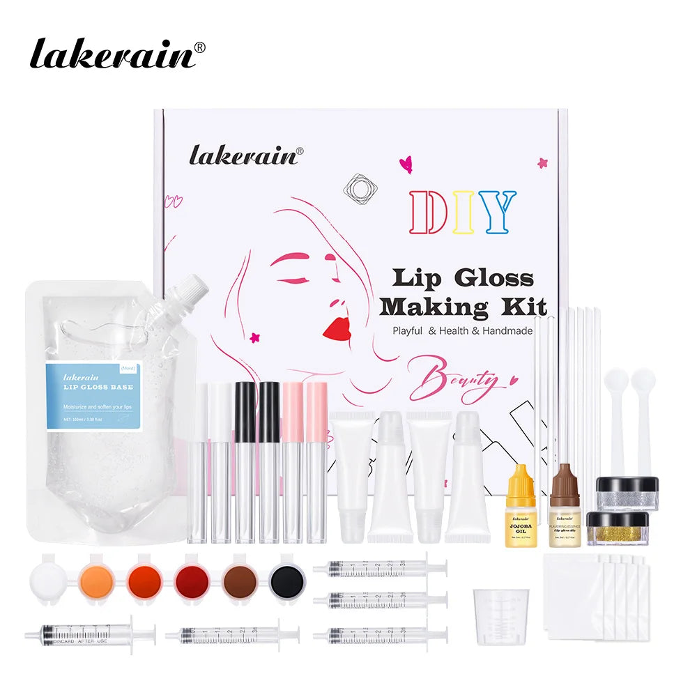 DIY Lip Gloss Making Kit with Base, Glitter and Tubes