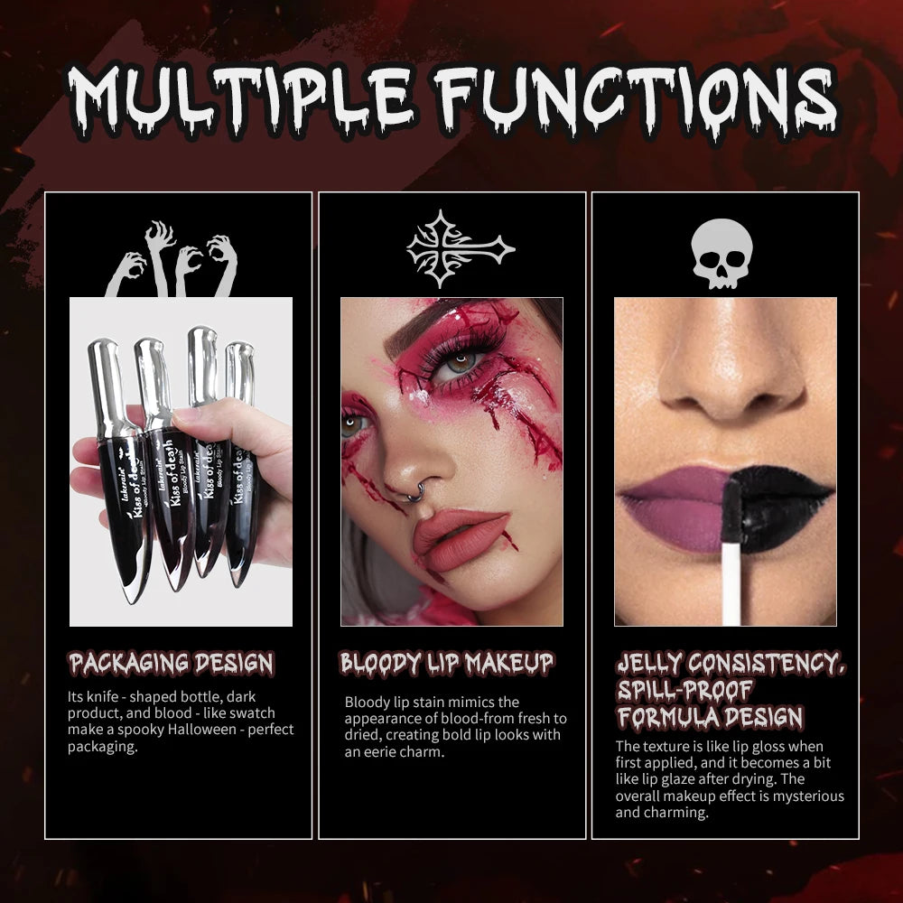 Bloody Gothic Matte Lip Stain for Halloween Cosplay Makeup