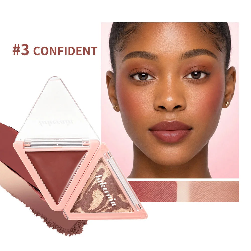 Triangle Two Tone Cream and Powder Blush Palette