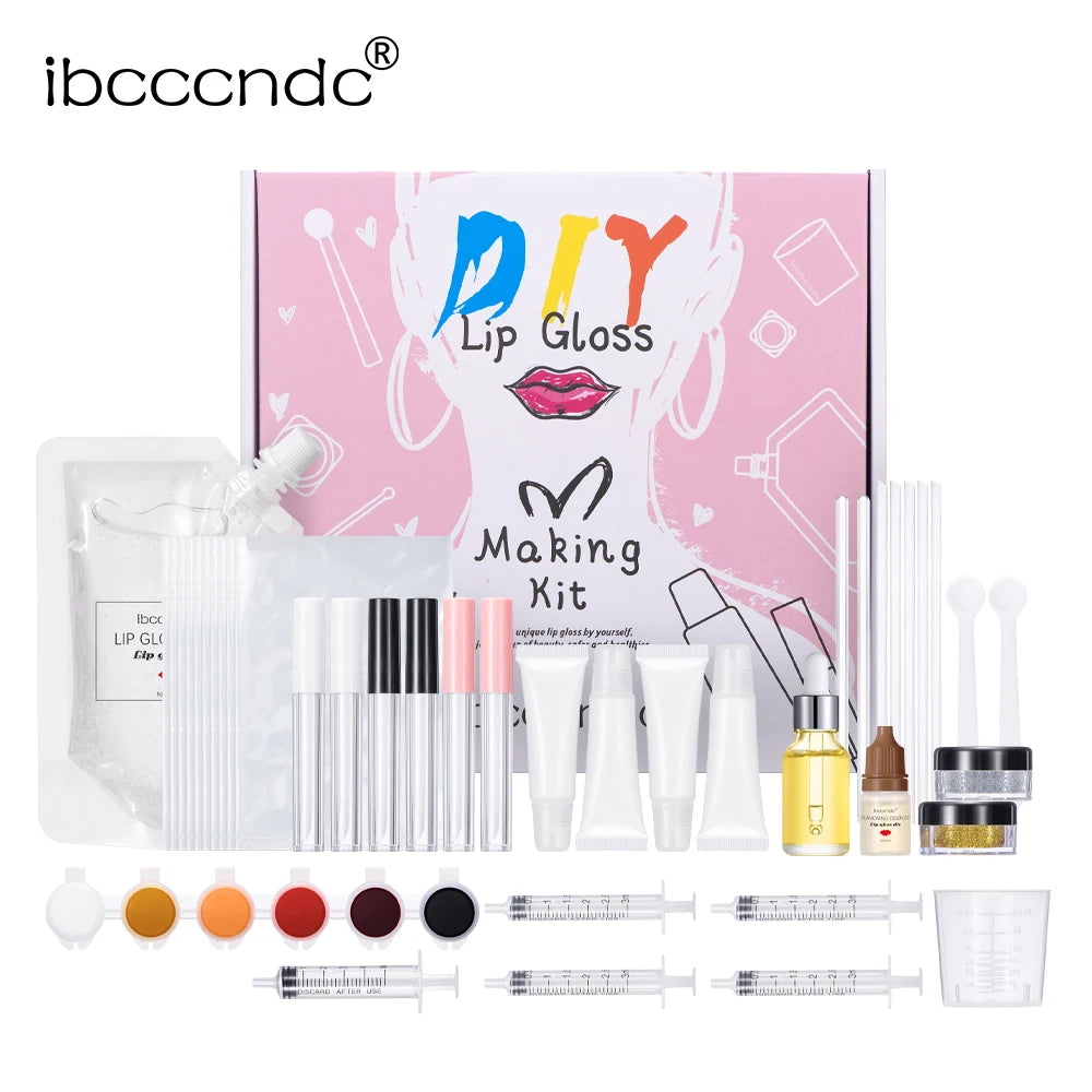 DIY Moisturizing Lip Gloss Making Kit with Glitter and Tools