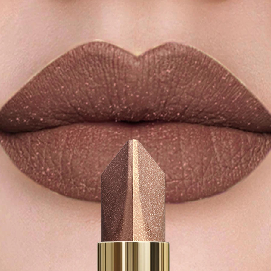 Long-Lasting Glitter Metallic Two-Tone Matte Lipstick