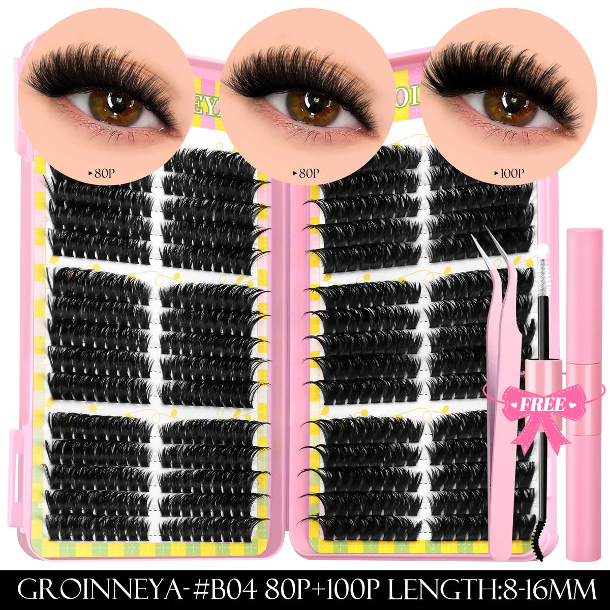 540pcs Lash Clusters Kit with Bond and Seal
