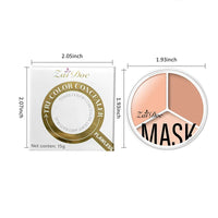 3-Color Full Coverage Cream Concealer Palette, 15g
