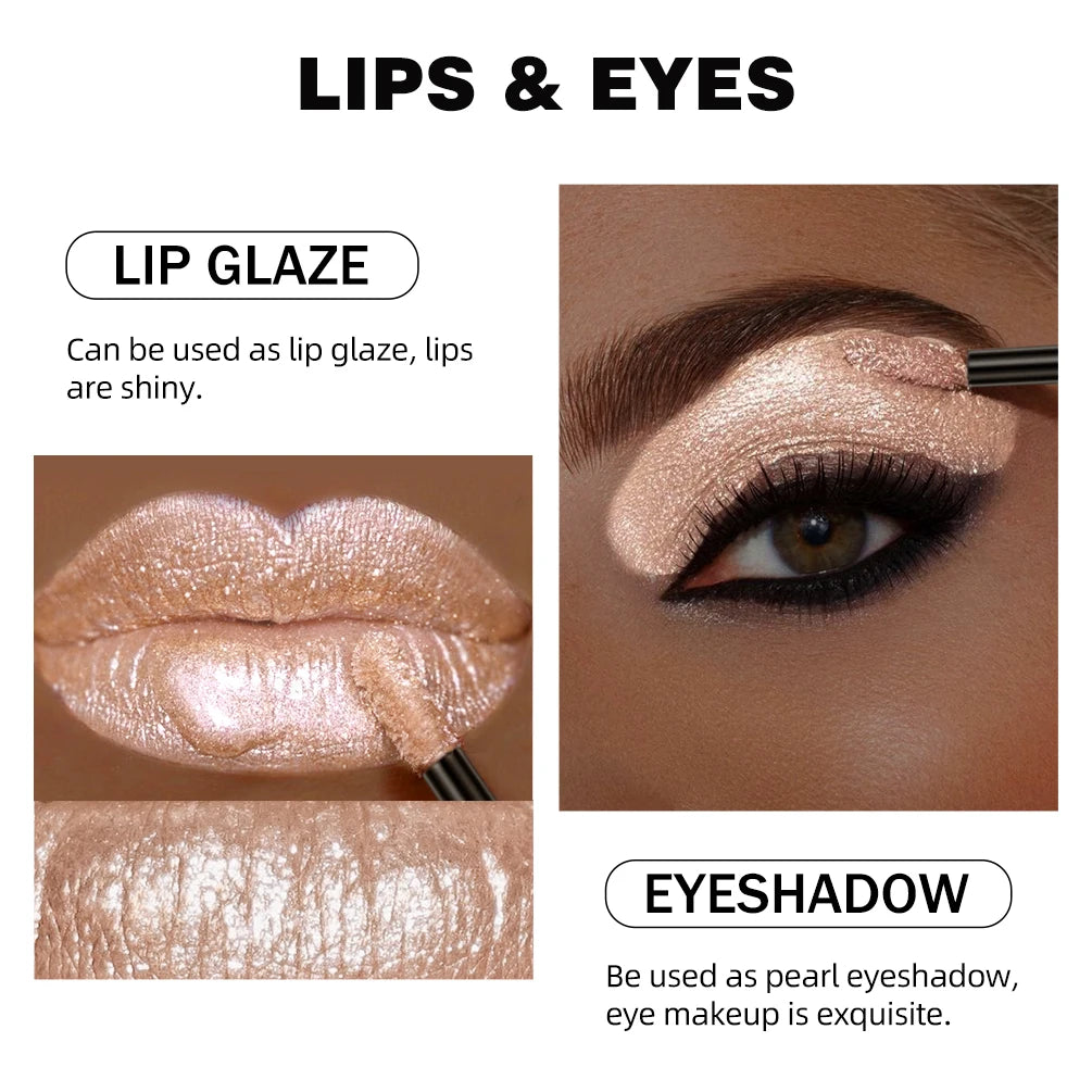 Glitter Diamond Liquid Lipstick, Waterproof Long Lasting Metallic Lip Gloss - 6 Colors