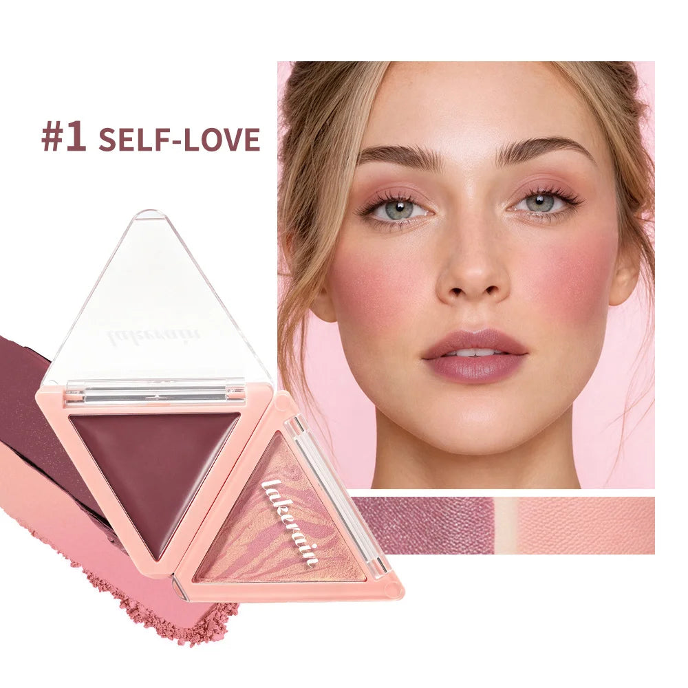 Triangle Two Tone Cream and Powder Blush Palette