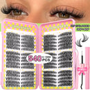 540pcs Lash Clusters Kit with Bond and Seal