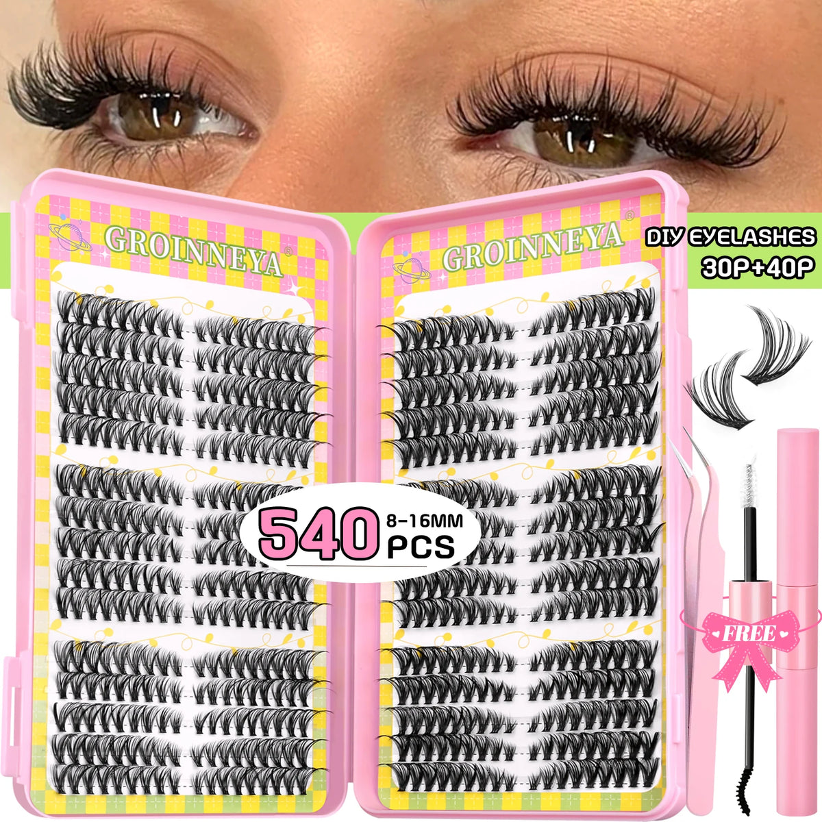540pcs Lash Clusters Kit with Bond and Seal