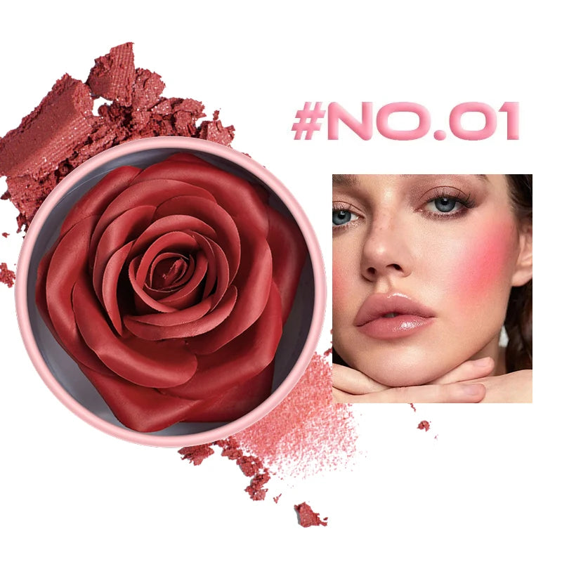 3D Rose Petal Floral Blush and Natural Highlighter