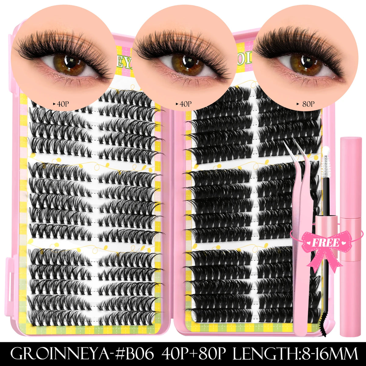 540pcs Lash Clusters Kit with Bond and Seal