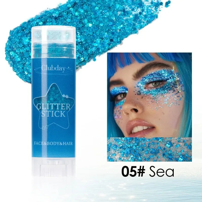 White Pearl Sparkling Sequins Glitter Gel Stick for Face and Body