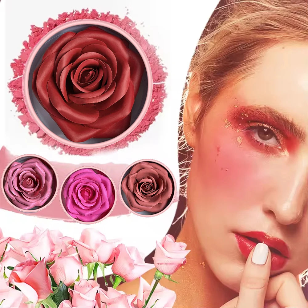 3D Rose Petal Floral Blush and Natural Highlighter