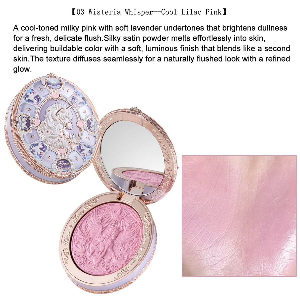 Knight Unicorn Makeup Set with Eyeshadow, Blush, Lipstick and Loose Powder