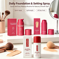Thermal Color Changing Foundation and Matte Setting Spray Set with SPF 50