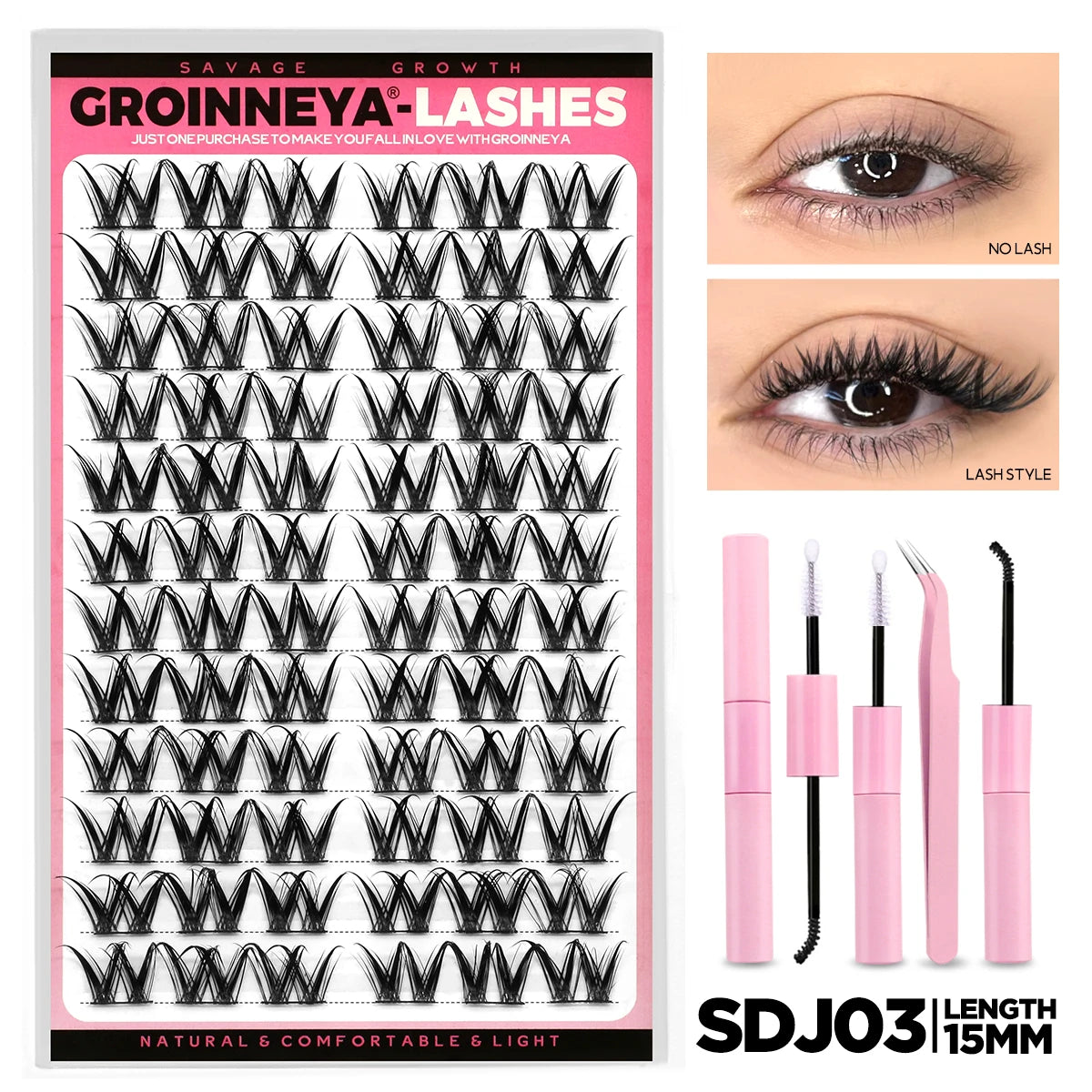 Cat Eye DIY Lash Extension Kit with Bond, Seal, and Tweezers