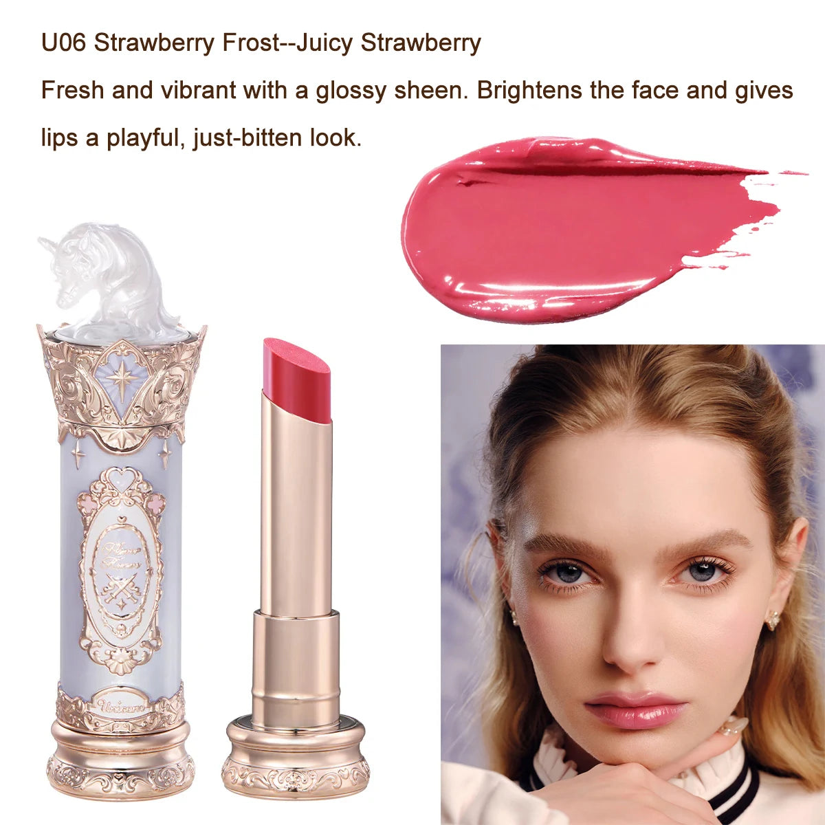 Knight Unicorn Makeup Set with Eyeshadow, Blush, Lipstick and Loose Powder
