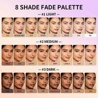 8-Color Full Coverage Matte Cream Concealer Palette with Brush