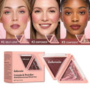 Triangular Two-Tone Matte Blush Palette with Folding Design