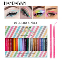 20-Piece Waterproof Matte Colored Eyeliner and Eyeshadow Pencil Set Gift Box