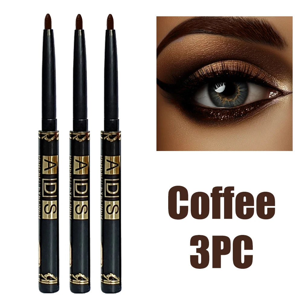 2-Piece Waterproof Smudge-Proof Eyeliner Pencils in Black and Brown