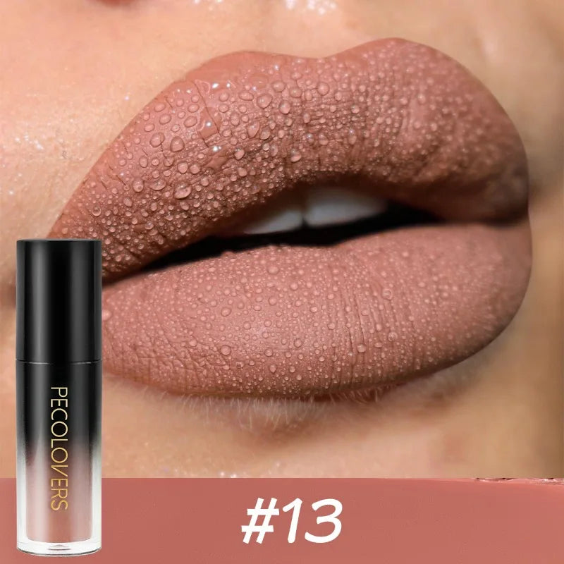 14-Color Waterproof Matte Long-lasting Lip Gloss Lipstick